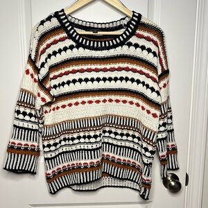 Marc New York Striped Knitted Sweater Sz M